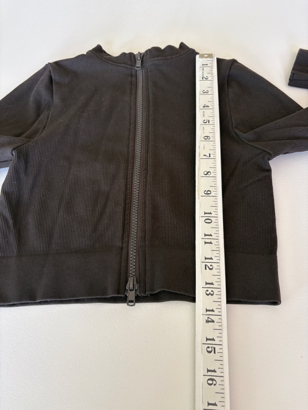 SET Active Sculptflex Jacket Ribbed in Espresso Brown Zip Front Cropped Size S - Picture 7 of 7